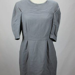 3.1 Phillip Lim Women's Dress 6 Gray Wool Blend w Buckle Strip Back Closure Midi